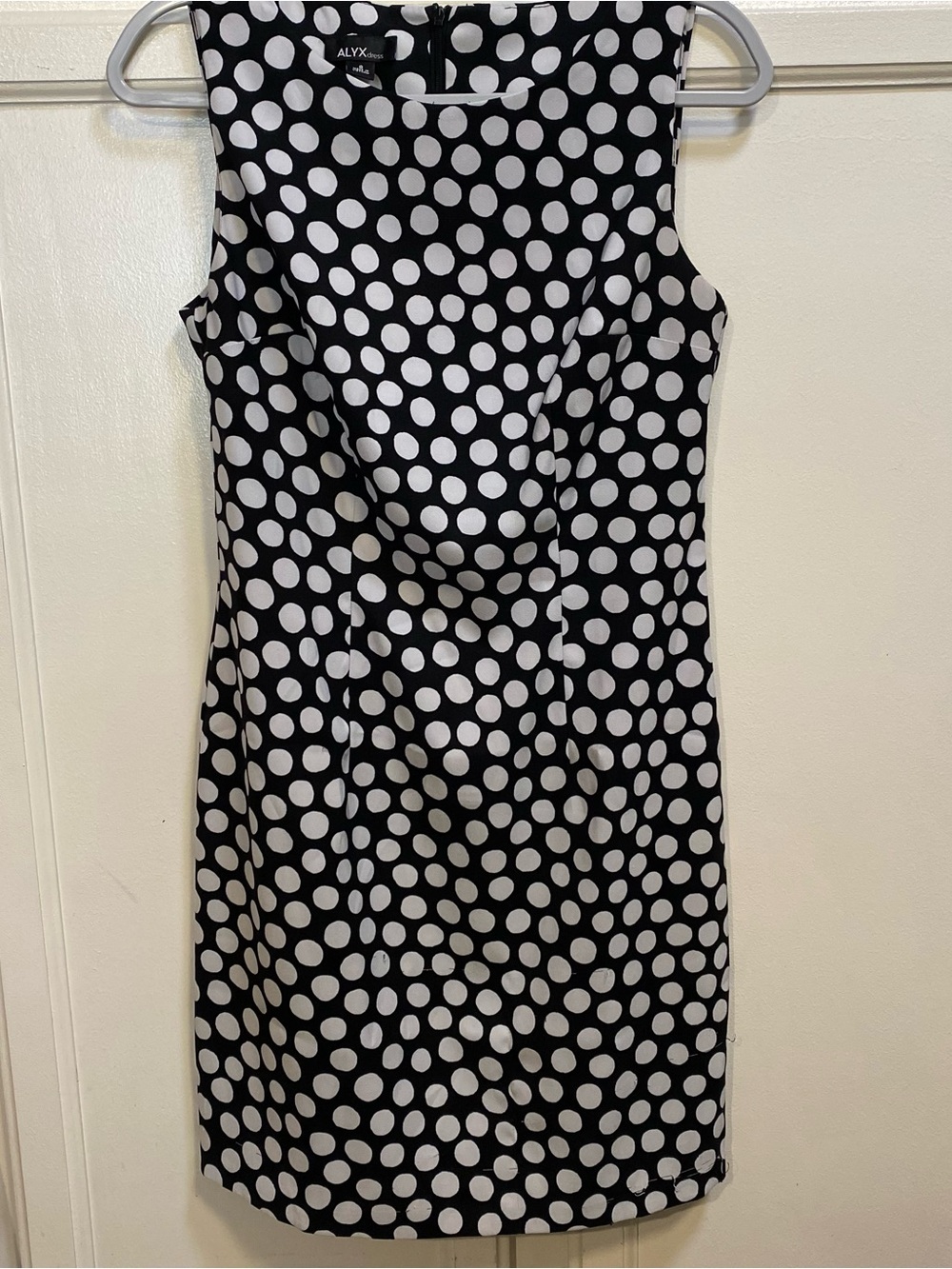 Alyx Black and White Polka Dot Midi Sheath Dress